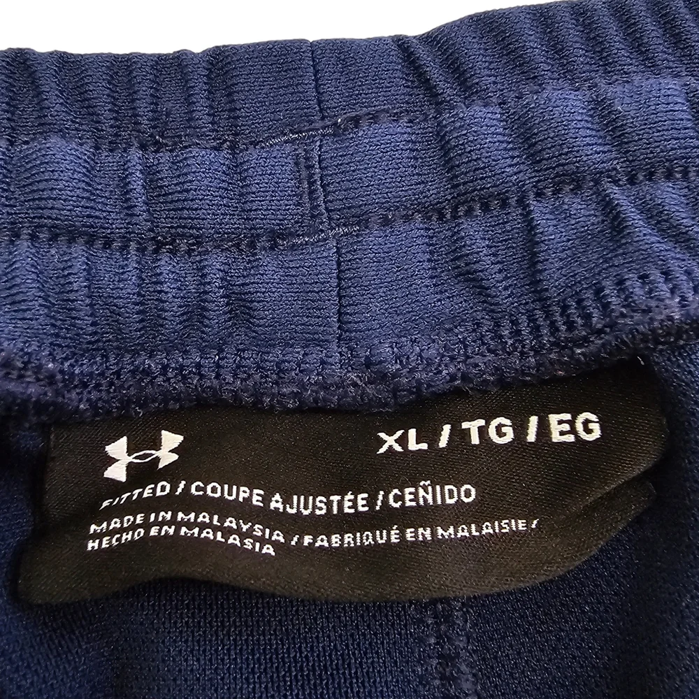 Under Armour Pants Mens Size Extra Large Lightweight Fitted Knit Blue White - Picture 11 of 15